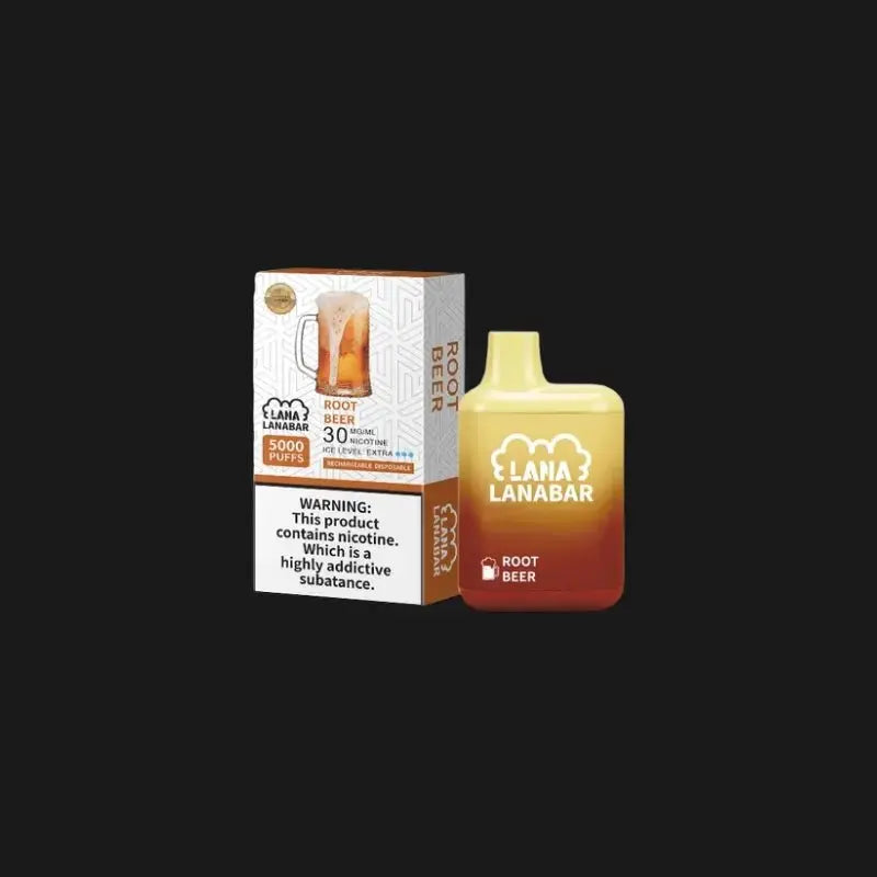 SGVape-Lana-Bar-5000-Puffs,-Root-beer-flavor-on-a-black-background-LANA